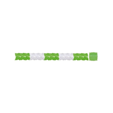 Guirnalda Verde y Blanca de Papel 4m