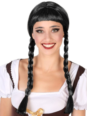 Peluca Trenzas Negra - Complementos Mexicanos