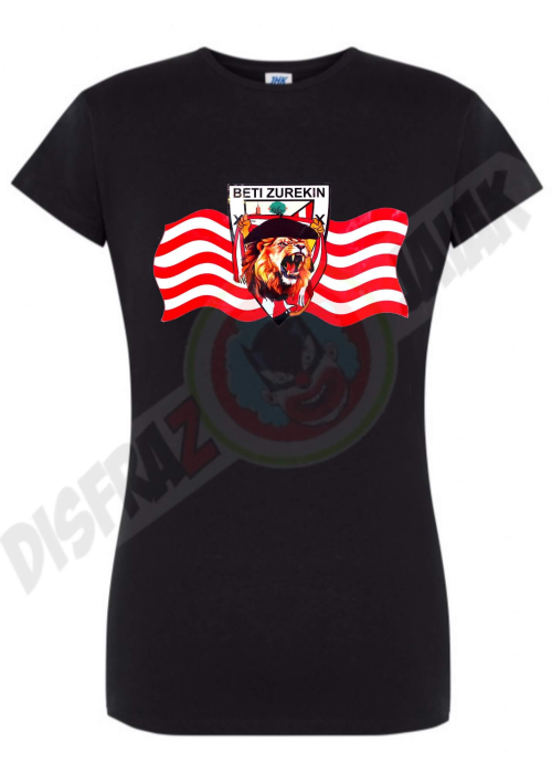 Camiseta Leon Beti Zurekin Negro Mujer