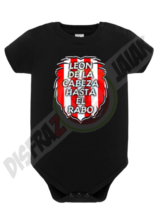 Body Leon Zurigorri Leon de la Cabeza... Negro Bebe