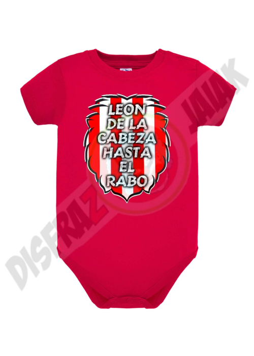 Body Leon Zurigorri Leon de la Cabeza... Rojo Bebe