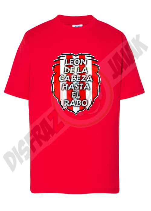Camiseta Leon Zurigorri Leon de la Cabeza... Rojo Infantil