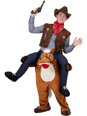 Disfraz De Caballo Con Jinete A Hombros Adulto