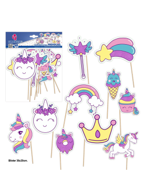 Set de Photocall Unicornio 10 PCS