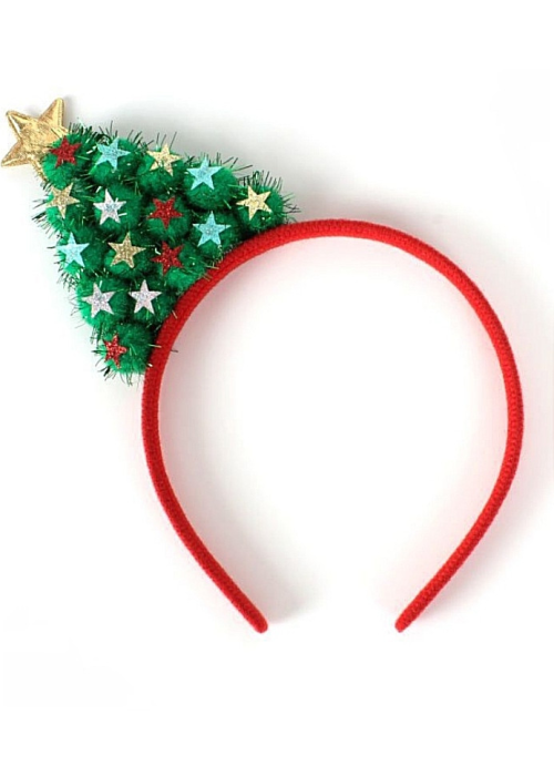 Diadema Arbol de Navidad Estrellas