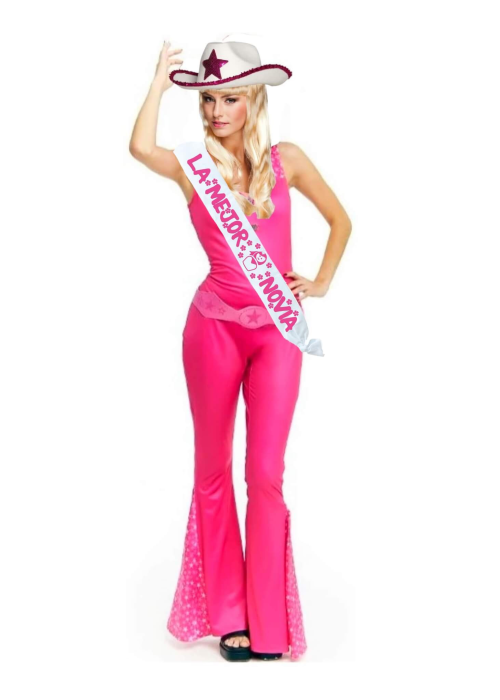 Disfraz de Novia Vaquera Rosa - Disfraces despedidas Soltera