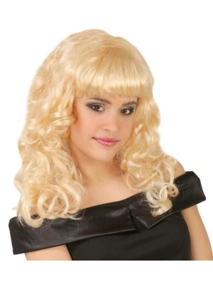Peluca Melena Rizos con Flequillo Rubia - Pelucas