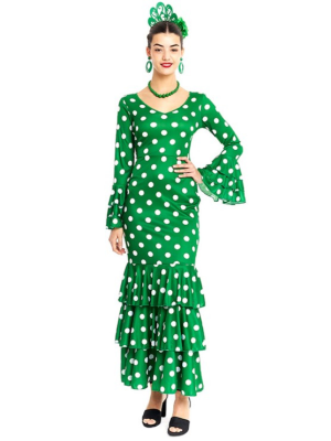 Disfraz de Sevillana verde mujer