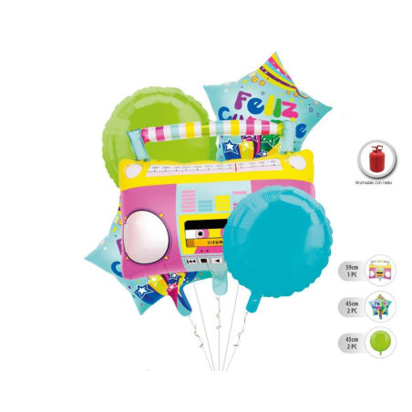 Set Globos Feliz Cumpleaños 5PCS