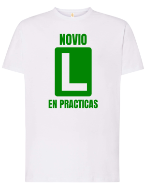 Camiseta Novio en practicas Blanca - Camisetas Despedidas Soltera