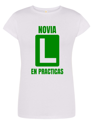 Camiseta Novia en practicas Blanca - Camisetas Despedidas Soltera