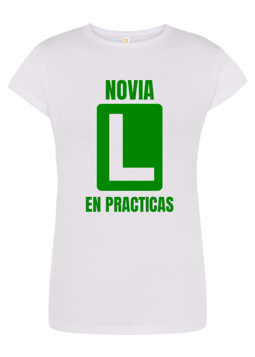 Camiseta Novia en practicas Blanca - Camisetas Despedidas Soltera