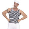Camiseta de Tirante Rayas Negra y Blanca Adulto
