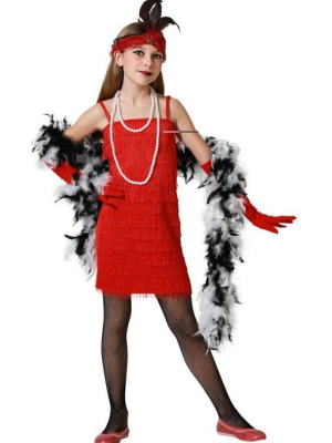 Disfraz de Charleston Flecos Rojo Infantil