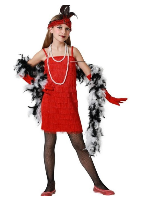 Disfraz de Charleston Flecos Rojo Infantil