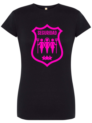 Camiseta Seguridad Amigas Negra Mujer - Camisetas Despedidas Soltera