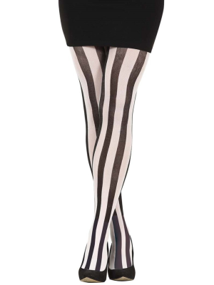 Panty de Rayas Verticales Blanco y Negro