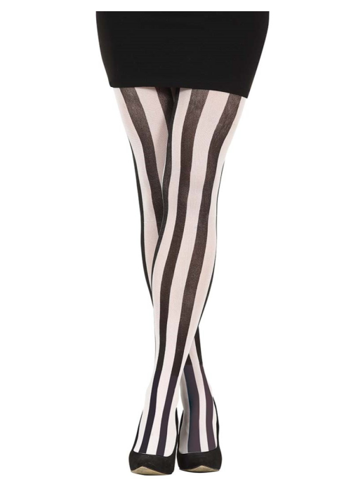 Panty de Rayas Verticales Blanco y Negro