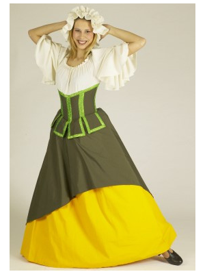 Disfraz de Mesonera Medieval Verde Lujo - Disfraces Medievales