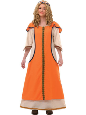 Disfraz de Dama Medieval Naranja- Disfraces Medievales