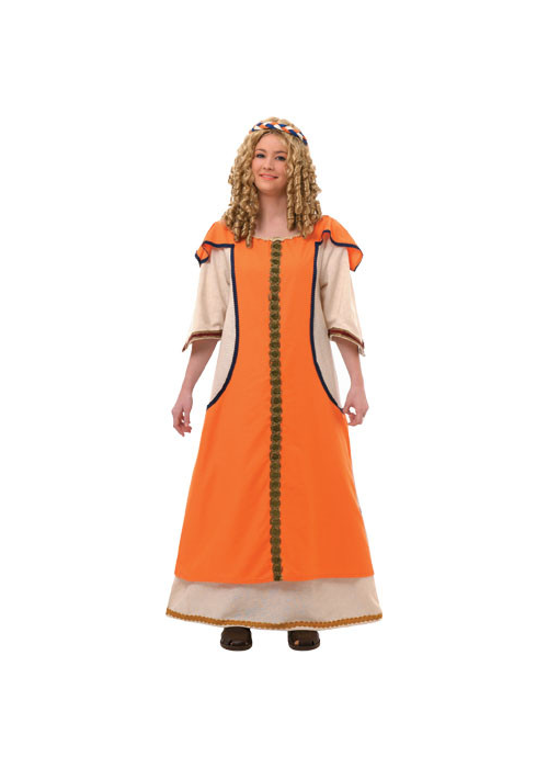 Disfraz de Dama Medieval Naranja- Disfraces Medievales