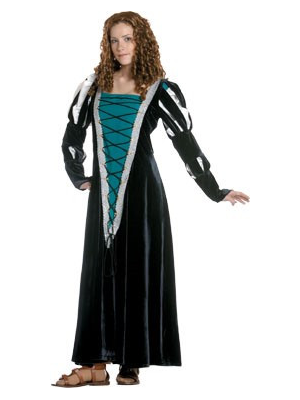 Disfraz de Reina Medieval Negro Leonor Aquitania - Disfraces Medievales