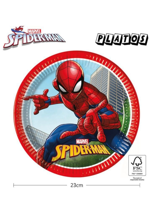 Platos Spiderman Marvel 6 Unid