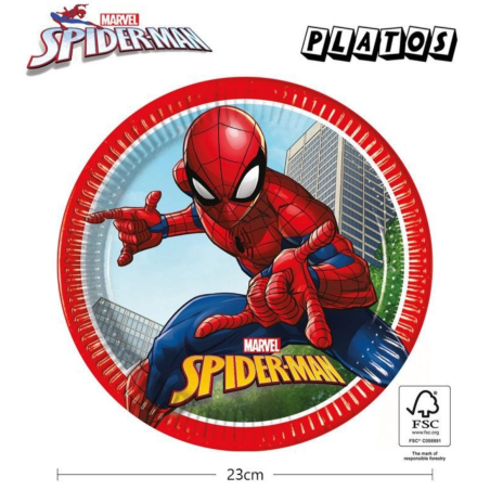 Platos Spiderman Marvel 6 Unid