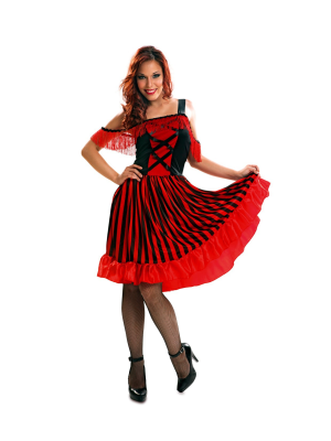 Disfraz de Can Can Rayas - Disfraces de Cabaret para Mujer