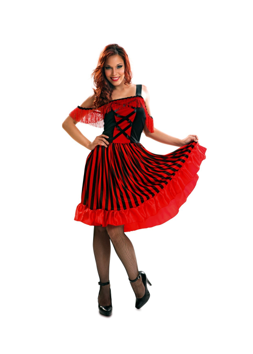 Disfraz de Can Can Rayas - Disfraces de Cabaret para Mujer