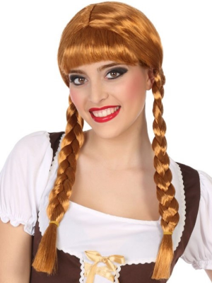 Peluca Trenzas Castaña - Pelucas