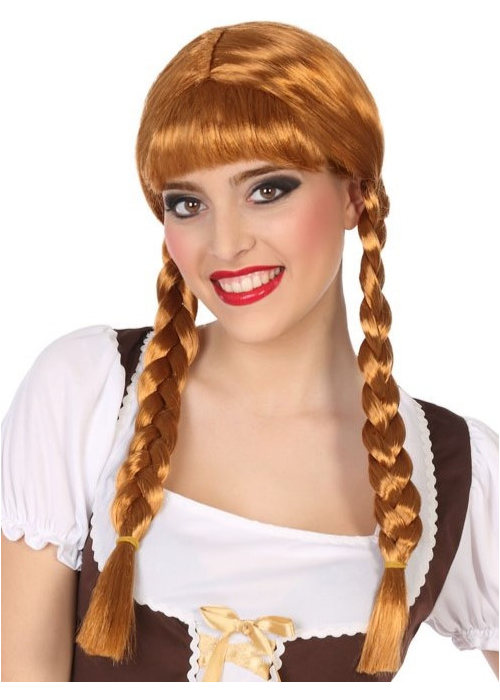 Peluca Trenzas Castaña - Pelucas