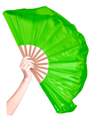 Abanicos de Tela Gigante Verdes - Disfraces Locomia