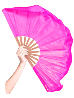 Abanicos de Tela Gigante Rosa - Disfraces Locomia