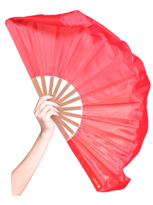 Abanico de Tela gigante rojo - Disfraces Locomia