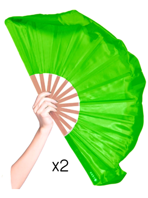 Abanicos de Tela Gigante Verdes - Disfraces Locomia