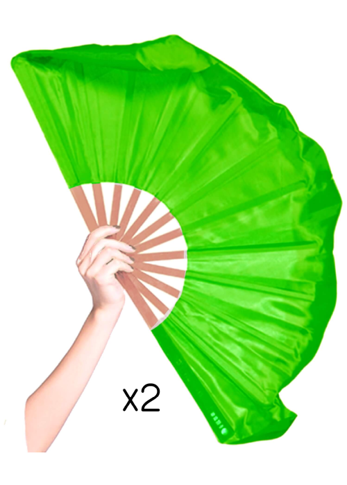 Abanicos de Tela Gigante Verdes - Disfraces Locomia