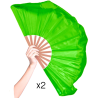 Abanicos de Tela Gigante Verdes - Disfraces Locomia