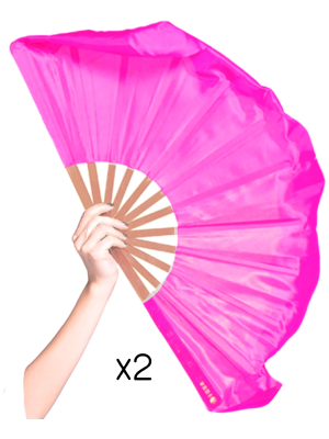 Abanicos de Tela Gigante Rosa - Disfraces Locomia
