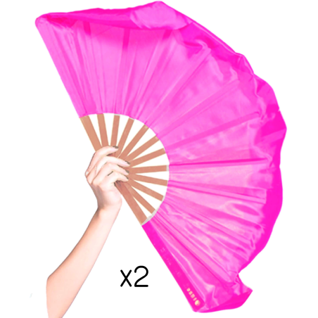 Abanicos de Tela Gigante Rosa - Disfraces Locomia
