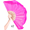 Abanicos de Tela Gigante Rosa - Disfraces Locomia