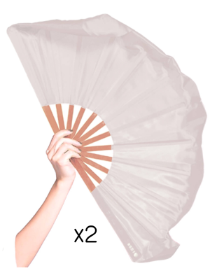 Abanicos Locomia Gigantes Blancos - Disfraces Locomia