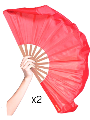 Abanico de Tela gigante rojo - Disfraces Locomia