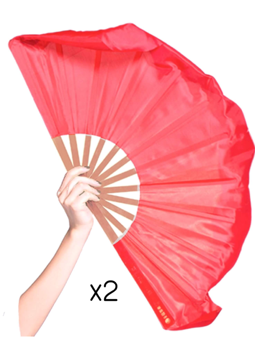 Abanico de Tela gigante rojo - Disfraces Locomia