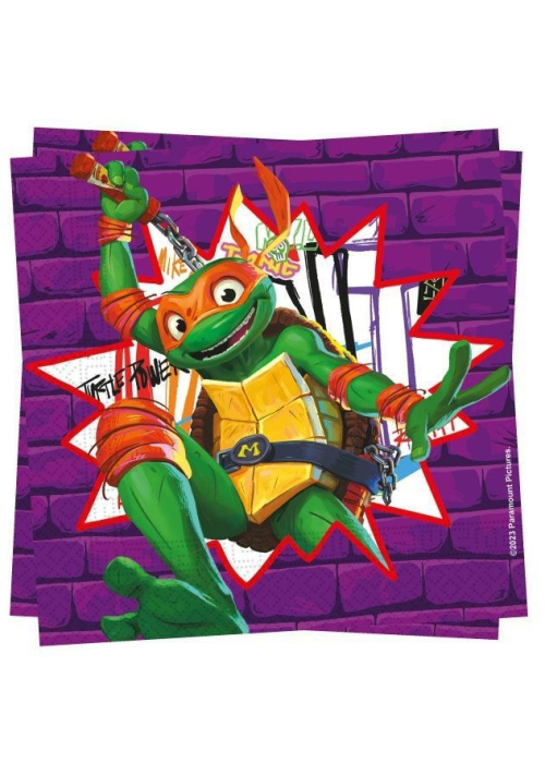 Servilletas Tortugas Ninja 33x33cm 20 Unid