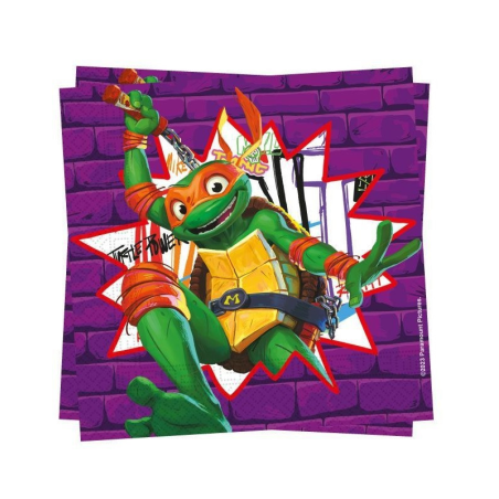 Servilletas Tortugas Ninja 33x33cm 20 Unid