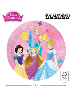 Platos Princesas Disney 23cm 6 Unid
