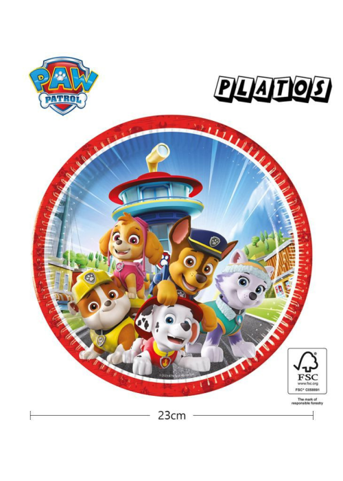 Platos Patrulla Canina 8 Unid