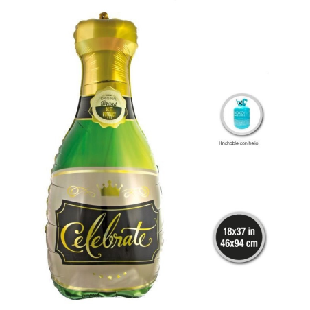 Globo Botella de Champagne Foil 46x94cm