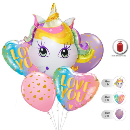 Globo Set Unicornio 5 Piezas